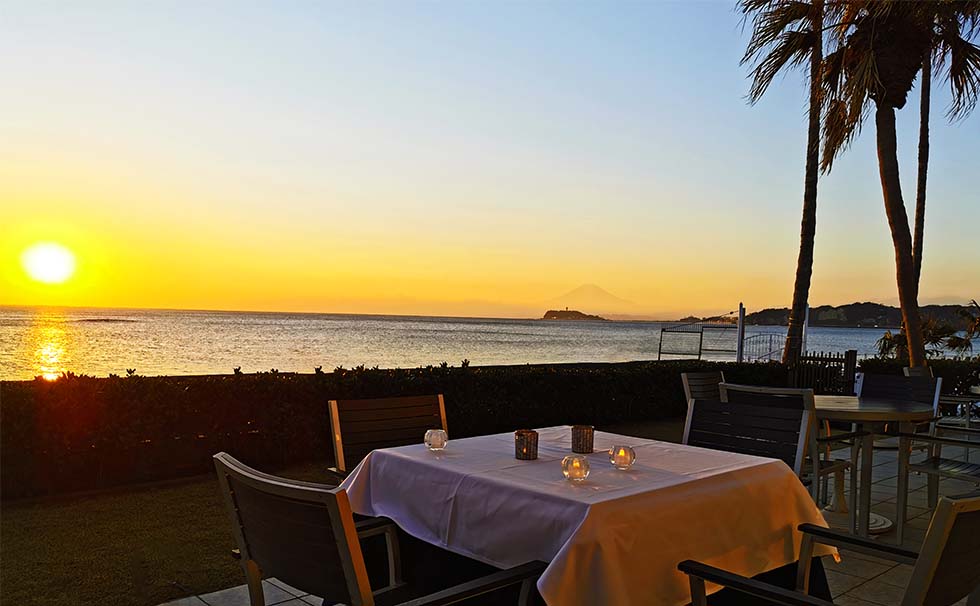 Ristorante AO Zushi Marina-Restaurant AO terrace seats to enjoy in Kotatsu-
